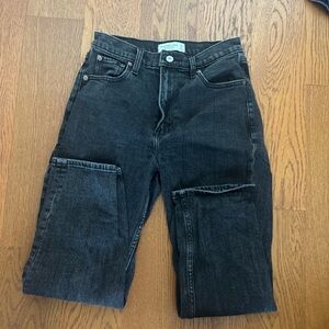 Abercrombie & Fitch Dark Gray ankle straight ultra high rise jeans - 27 s